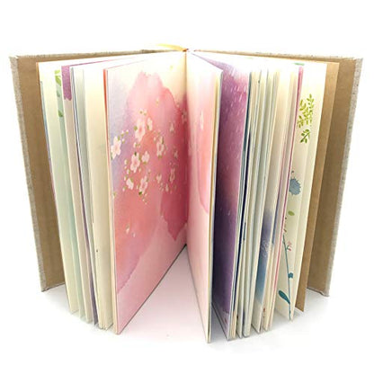 SIIXU Colorful Blank Notebook, Unruled Personal Diary Journals to Write in for Women, Hardcover Writing Notepad Gift, Unique Watercolor Design, 192 Pages, 2 Bookmarks, Unlined
