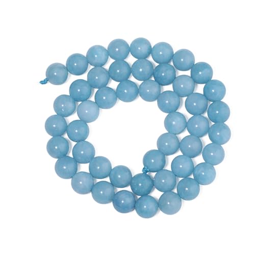 60pcs 6mm Natural Stone Beads Blue Chalcedony Beads Crystal Gemstone for Jewelry Making, DIY Bracelet Necklace - color: Blue Chalcedony, size: 6mm