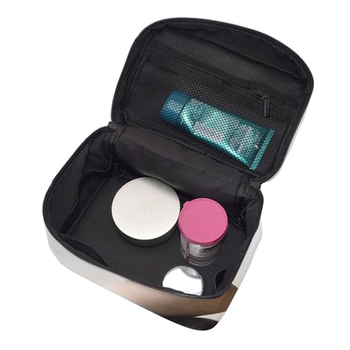 Meditation Stone Handheld Travel Makeup Bag, Cosmetic Organizer With Large Compartments, Zippered Toiletry Bag For Women