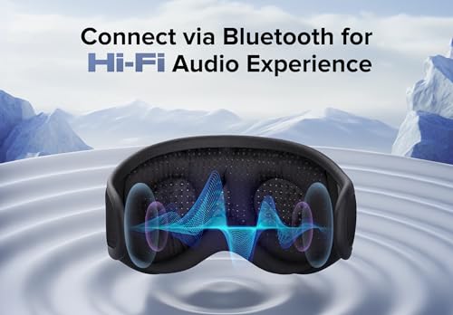 Sleep Mask with Headphones Bluetooth 5.4, TOPOINT 3D Eye Mask Blackout Breath Silk for Side Sleepers Women Men, Sleep Headphones Earphones HD Speaker Microphone for Travel Meditation Gift, CPAP Users - color: Oxygen Indigo