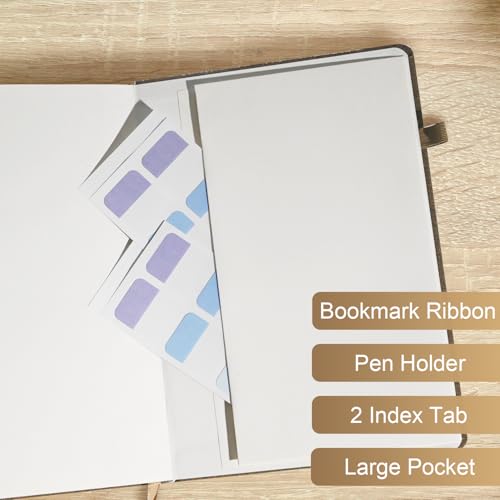 Lined Journal Notebook Linen Hardcover Ruled College Ruled Journals for Writing Note for Women Men Office School - color: Beige