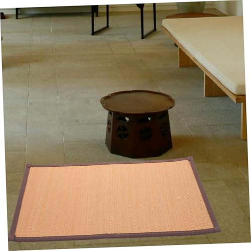 Woven Meditation Cushion Thick Floor Mat for Sitting Classic Carbonized Tatami Style Seat Pad for Bedroom Yoga Office Design with Smooth Surface