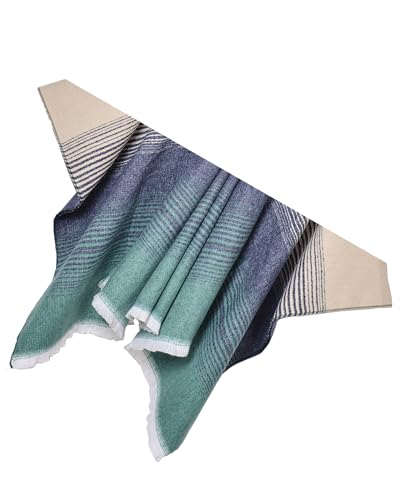 Women's Shawls and Wraps Open Front Poncho Cape Winter Sweater - color: P12-gradient Lake Blue