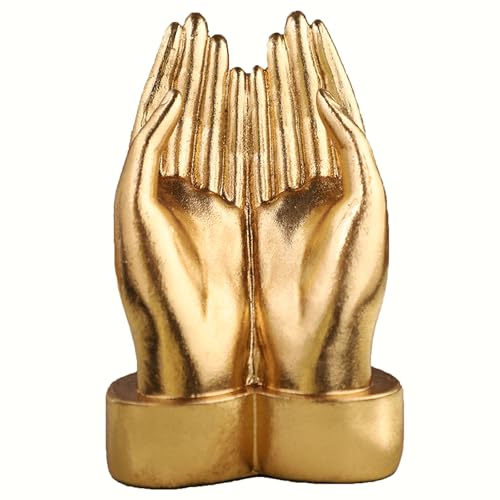 Golden Hands Sculpture Elegant Resin Home Decor Hands Statues Versatile Love Ornament,Perfect for Bedroom, Office Desktop, Cabinets,Wedding (Holding Hands) - color: Holding Hands
