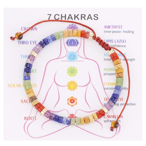 HUTIMY Chakra Bracelets for Women Jewelry Ornament Spiritual 7 Chakras Healing Crystals Gifts Meditation Bracelet