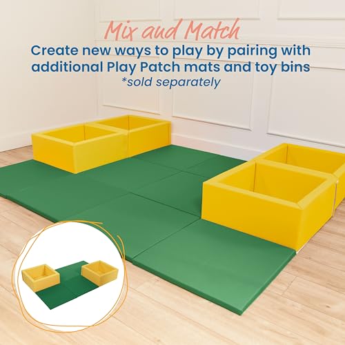 ECR4Kids SoftZone Play Patch Activity Mat Squares, Modular Playmat, Green, 4-Pack - color: Green