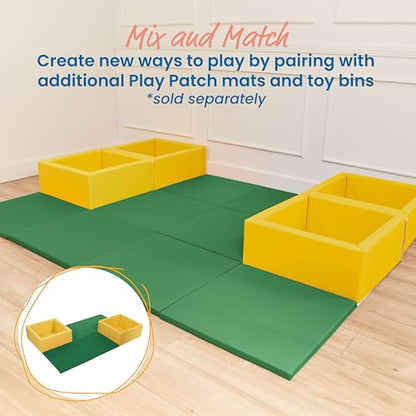 ECR4Kids SoftZone Play Patch Activity Mat Squares, Modular Playmat, Green, 4-Pack - color: Green