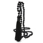 6MM Mala Beads Necklace Natural Amazonite Stone Meditation Statement Necklace Japa Yoga Rosary Prayer Charm Beaded Tassel Necklace - style: Natural Black Agate