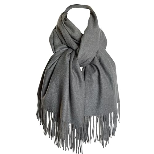 Rodaruus Women's Scarf Solid Color Shawl and Wrap. Super Soft Warm Long Large Scarf Pashmina with Cashmere Feel - color: Gray