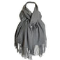 Rodaruus Women's Scarf Solid Color Shawl and Wrap. Super Soft Warm Long Large Scarf Pashmina with Cashmere Feel - color: Gray