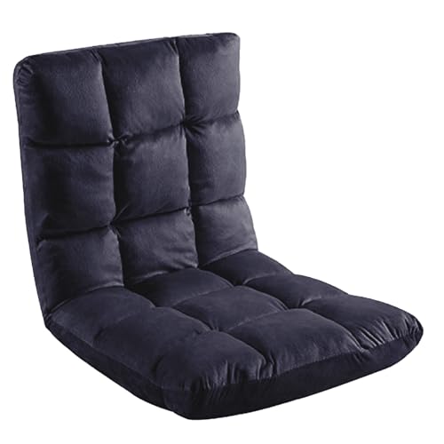 Indoor 5-Position Adjustable Floor Chair with Back Support Folding Padded Gaming Sofa Chair, Lounge Chair for Adults Video Gaming, Perfect for Meditation, Reading QL050-BK - color: Black