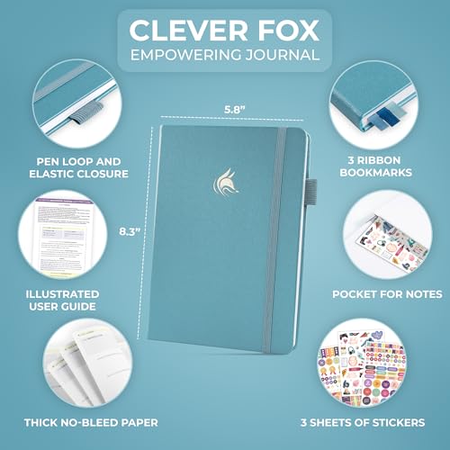 Clever Fox Empowering Journal for Teen Girls – Guided Self-Love Diary with Prompts – Gratitude & Manifestation Notebook, Teenage Gifts (Aquamarine) - color: Aquamarine
