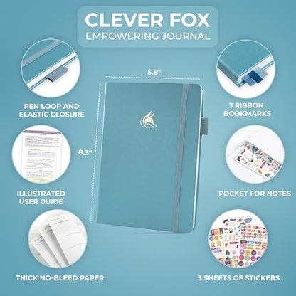 Clever Fox Empowering Journal for Teen Girls – Guided Self-Love Diary with Prompts – Gratitude & Manifestation Notebook, Teenage Gifts (Aquamarine) - color: Aquamarine