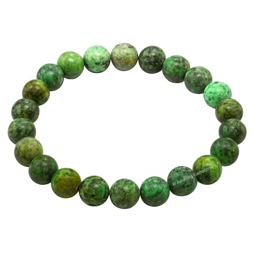 Amazing Gemstone Crystal Bracelet for Women Men's Gifts - Protection Healing Crystal Bracelet - 8mm Gemstone Beaded Stretchable Bracelet Pulseras Para Hombres Mujer Stocking Stuffers Mothers Day Gift (African Turquoise) - color: African Turquoise