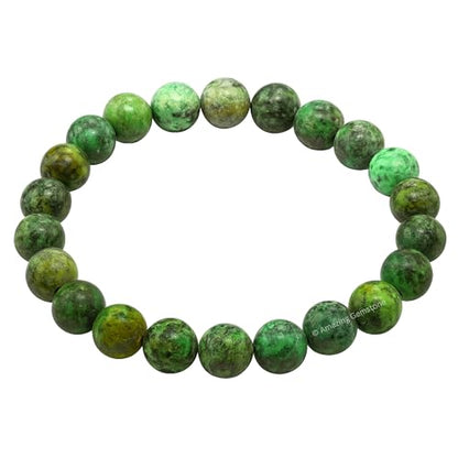 Amazing Gemstone Crystal Bracelet for Women Men's Gifts - Protection Healing Crystal Bracelet - 8mm Gemstone Beaded Stretchable Bracelet Pulseras Para Hombres Mujer Stocking Stuffers Mothers Day Gift (African Turquoise) - color: African Turquoise