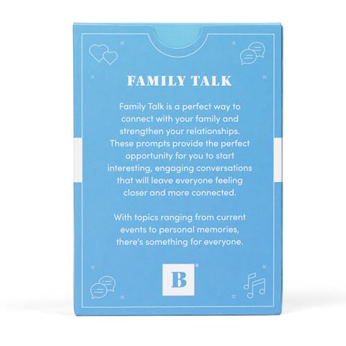 BestSelf Family Talk Deck - 50 Prompt Card Game for Family Game Night, Fun and Engaging Family Game for Kids and Adults, Perfect