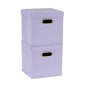 Household Essentials 814-1 Café Cube Bin Storage Set with Lids and Handles | 2 Pack, Purple Linen - color: Purple