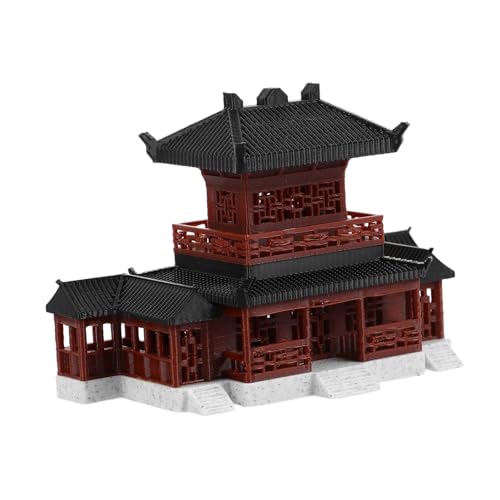 Zerodeko Pavilion Sculpture Elegant Desk Figurine Ornament for Meditation and Decorations Asian Style Landscape Decor for Compact Spaces Unique Artistic Touch