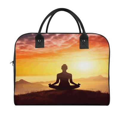 Yoga Meditation Tote Bag Large Handbag Laptop Case Roomy Quilted Carry On Bags for Travel Work Gym