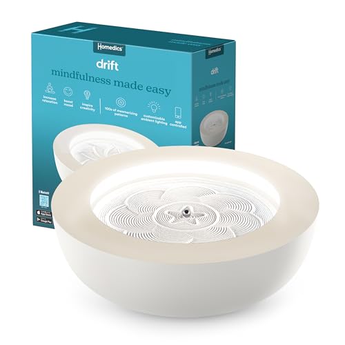 Homedics Drift Sandscape, Perpetual Motion Machine, Zen Garden, Meditation Accessories, Decorative Sandscape, Bluetooth, iOS, Android 16 Inch (Medium), Cream - color: Cream, size: 16 Inch (Medium)