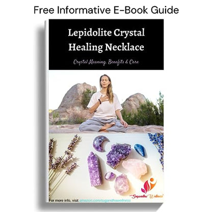Lepidolite Healing Crystal Necklace - Stress Relief & Powerful Mood Stabilizer. Inner Peace Pendant. Jewelry Gift for Yoga, Meditation & Reiki
