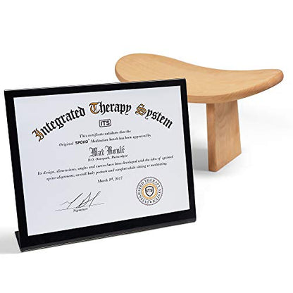 SPOKO Meditation Bench Chair, Travel Version, The Original Posture Certified Wood Kneeling Stool, Best Ergonomic Wooden Chair, Perfect Seat for Yoga, Prayer, Seiza
