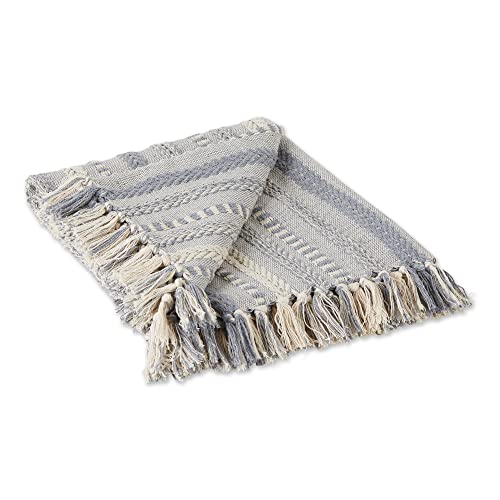 DII Braided Striped Decorative Throw Blanket, 50x60, Gray - color: Gray