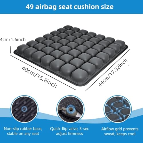 Travel Cushion Airplane Seat,Airplane Seat Cushion for Long Flights,Suppress Inflatable Seat Cushion,for Wheelchair,Car,Office (49 Air Bag) - size: 49 Air Bag