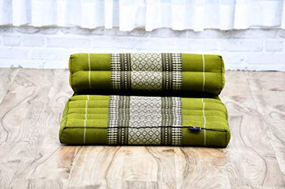 Leewadee Foldable Floor Mattress – 2 in 1 Floor Meditation Mat for Yoga and Relaxation, Seating Futon with Kapok - color: Sf17 - Green