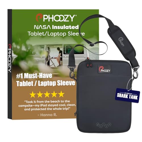 PHOOZY Thermal Insulated Tablet/Laptop Case for iPad, MacBook Air, MacBook Pro & Similar Sized Tablets or Laptops up to 13" - Protection Against Heat, Cold, Drops and Water (Cosmic Black) - color: Cosmic Black, size: Tablets & Laptops Up to 13"