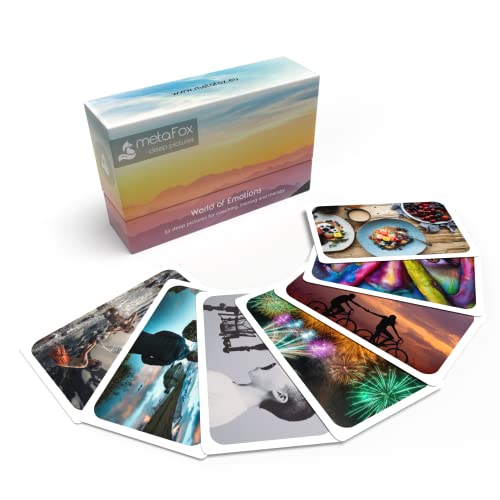 metaFox ‘World of Emotions’ Coaching Cards | 52 Picture Cards for Coaching & Therapy | Master Your Emotions & Build Emotional Intelligence - color: World of Emotion