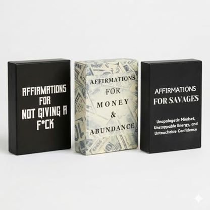 Isaac Liev 3-Pack Positive Daily Affirmation Cards For Men and Women Success, Motivational Card, Empowerment, Inspiration mindset Gifts - style: 3-PACK BUNDLE ,Birthday, 52 Reasons & Richest Affirmation