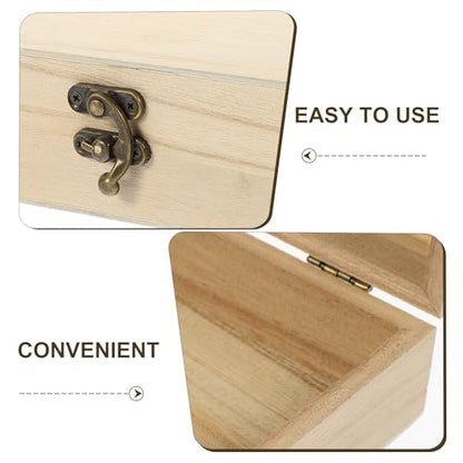 ibasenice 2pcs Wooden Jewelry Box Small Rectangular Trinket Storage Case with Flip Lid Minimalist Design 20x10x5cm Sundries Organizer for Home Vanity
