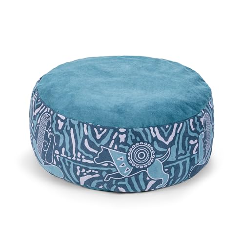 Zaveur Royal Court Zafu Meditation Cushion - 18" Round Yoga Bolster Pillow with 100% Cotton Filling and Canvas Cover - Premium Floor Pillow for Meditation - Yoga Cushion for Sitting on Floor - Green - color: Green