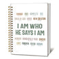Inspirational Christian Notebook, Christian Journal for Women, Bible Journal Notebook, Inspirational Notebook, Bible Journaling Notebook, Christian Hardcover Spiral Notebook Journal 5.5x8.3 Inch - color: I Am Who He Says I Am