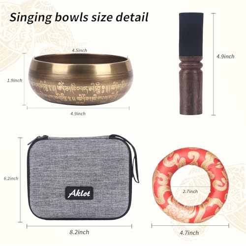 Kmise Tibetan Singing Bowls Set- Handmade in Nepal Meditation Sound Bowls for Yoga, Meditation, Mindfulness, Healing and Chakra Balancing, Stress Relief (5'，Ganesha) - color: 5inch Ganesha