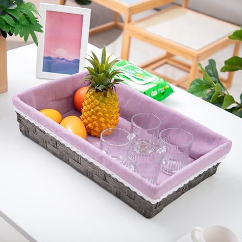 Paper rope baskets for organization, paper rope storage baskets, padded desk baskets