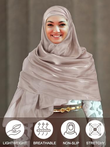 Geyoga Women's Scarf Shawls and Wraps for Evening Dress Fashion Scarf for Wedding Bridesmaid Ramadan Gifts - color: Khaki
