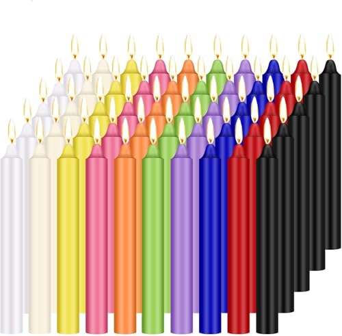100 Pack Assorted Color Spell Chime Candles, 4 Inch Mini Taper Candles for for Home Decor Kitchen Decor Wedding Decoration-10 Colours - color: 4"100pcs-Colored