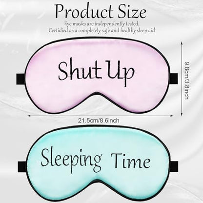8 Pieces Funny Sleep Mask Silk Eye Mask with Adjustable Strap Soft Cute Blackout Blindfold Eye Cover for Women Men Full Night's Sleep, Travel, Nap, Meditation(Retro Colors) - color: Retro Colors