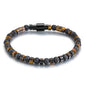 TRUMIUM Beaded Bracelets for Men Women Natural Hematite 6mm Tiger Eyes Mens Bracelet Gemstone Jewelry for Him 7.5/8.3/9 Inch Length