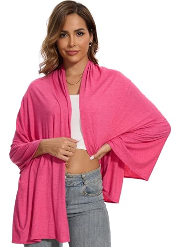 Women's UPF 50+ Scarf Shawl Wrap Shawl Sun Protection Cover Up for Travel Beach Swimming Outdoor One Size - color: Rose Red