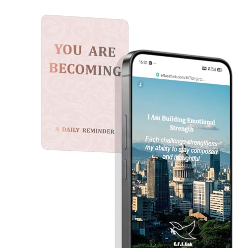 Daily Affirmation Card for Women with NFC & QR – Tap or Scan for Daily Positive Affirmations – Self Love, Confidence, Mindfulness – No App, No Subscription – Wallet Size PVC (Becoming · Blush Pink)
