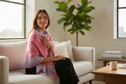 Handloom Wool Meditation Shawl, Oversized Wrap Throw, Gift for Men and Women - color: Ht-fine03