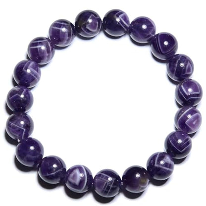 Natural Handmade Healing Chakra Bracelet - color: 10mm-Amethyst-FOR 7-8 INCH WRIST