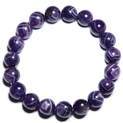 Natural Handmade Healing Chakra Bracelet - color: 10mm-Amethyst-FOR 7-8 INCH WRIST