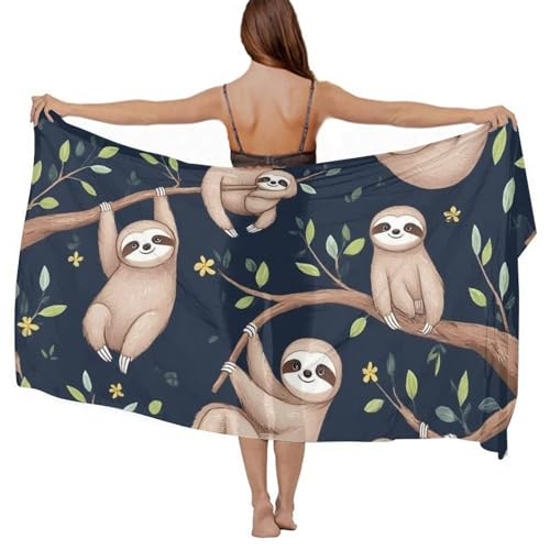 Fashion Travel Swimwear Bikini Wrap All Seasons Chiffon Scarf Beach Yarn Shawl - color: Color983