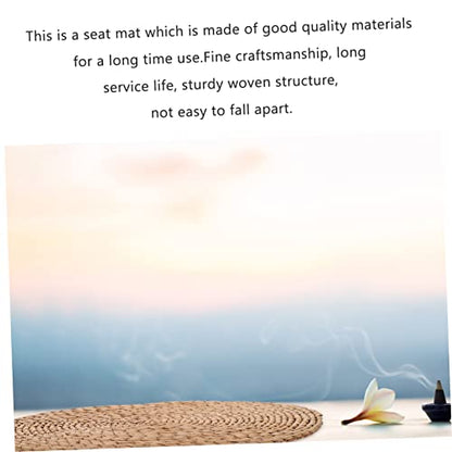 Levemolo Woven Rounded Seat Mat Thicken Meditation Mat Flexible Simple Beauty