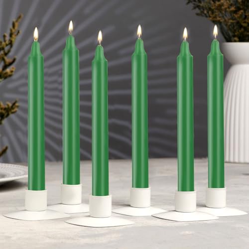 24 Pack Green Spell Chime Candles – Premium Mini Unscented Taper Candles for Rituals, Prayer, Meditation, Altar, Spells – 4" Tall – Ideal for Witches & Spiritual Practices - color: Green