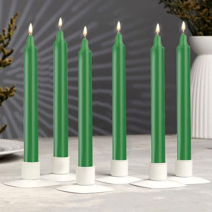 24 Pack Green Spell Chime Candles – Premium Mini Unscented Taper Candles for Rituals, Prayer, Meditation, Altar, Spells – 4" Tall – Ideal for Witches & Spiritual Practices - color: Green